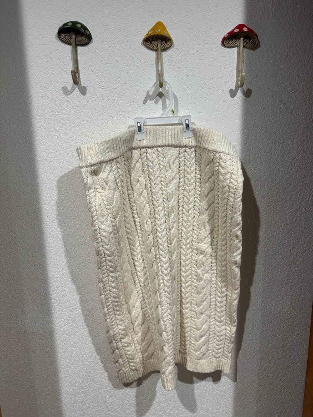 Madewell Cream Cable Knit Skirt